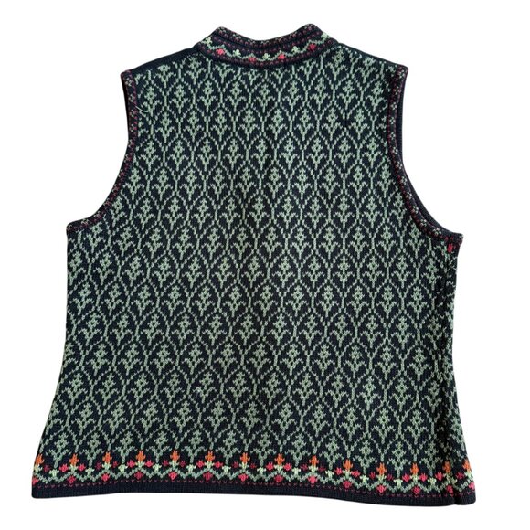 Nomadic Traders Sweater Vest S Cardigan Red Green Embroidered Christmas Zip - Picture 3 of 6